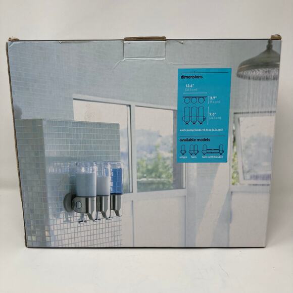 Simplehuman BT1029 Triple Wall Mount Shampoo Conditioner Soap Pumps Stainless - Picture 2 of 10